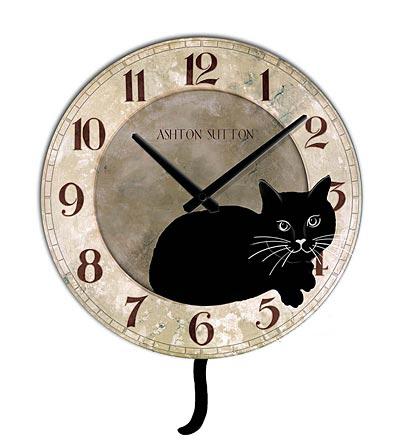 Cat Wall Clock With Pendulum Tail