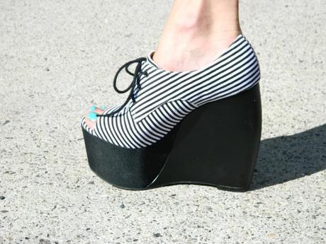 penny and kenny striped platforms