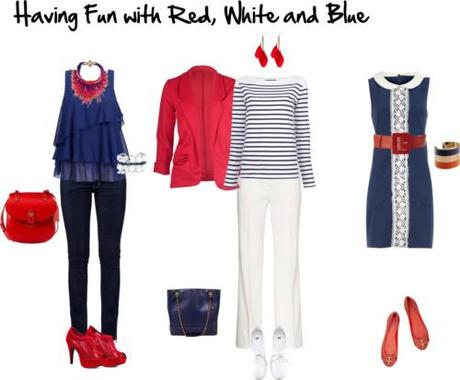 dressing in red white and blue