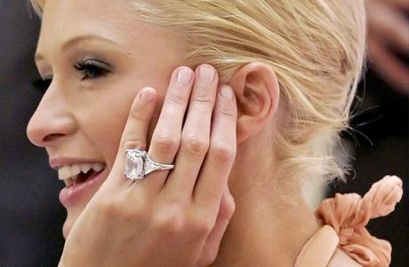 Paris Hilton and a massive diamond ring