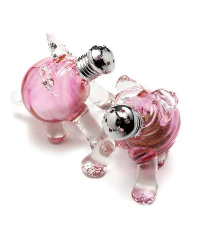 Glass Pig Salt and Pepper Shakers