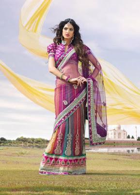 Latest Multi Color Designer Saree Collection For Bridals