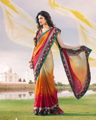 Latest Multi Color Designer Saree Collection For Bridals