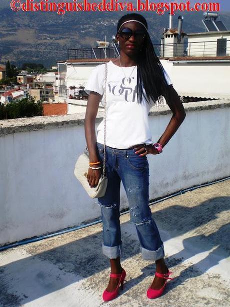 4th of July OOTD: Boyfriend jeans and Oasap Heels