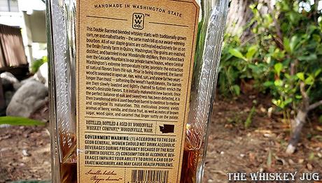 Woodinville Double Barrel Blended Whiskey Back Label
