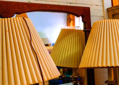 Two lampshades and a mirror, a study in variation