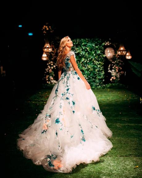 pantone color of the year floral dress design bride