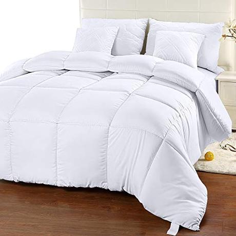 Utopia Bedding Comforter Duvet Insert - Quilted Comforter with Corner Tabs - Box Stitched Down Alternative Comforter (Full, White)