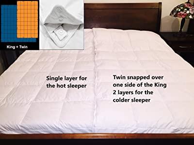 Separate Comforters For King Bed with DreamTek Snap-On Sleep System