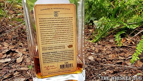 Woodinville Cask Strength Rye Whiskey Back Label