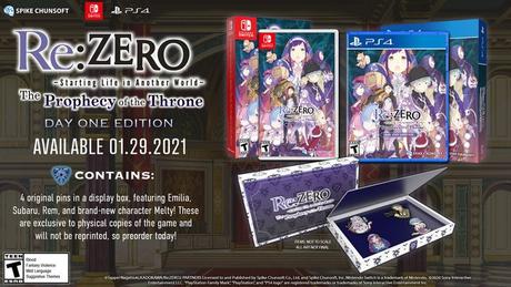 Re:ZERO - Starting Life in Another World: The Prophecy of the Throne Game's New Trailer Reveals January 29 Launch in N. America, February 5 in Europe
