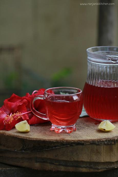 hibiscus tea recipe | sembaruthi poo tea