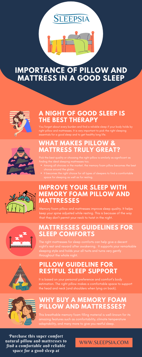 Importance of Pillow and Mattress in A Good Sleep