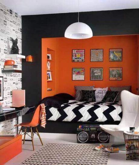 Boys Bedroom Ideas Black and Orange Cubicle - Harptimes.com