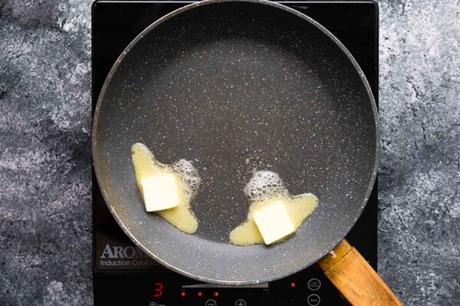 melting butter added to pan