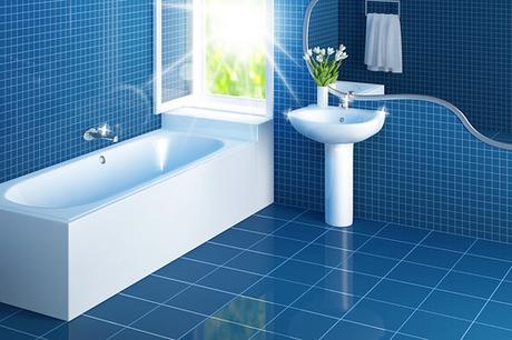a nice clean bathroom with eco friendly decor
