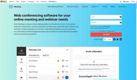 Zoho Meeting- zoom alternatives in 2020
