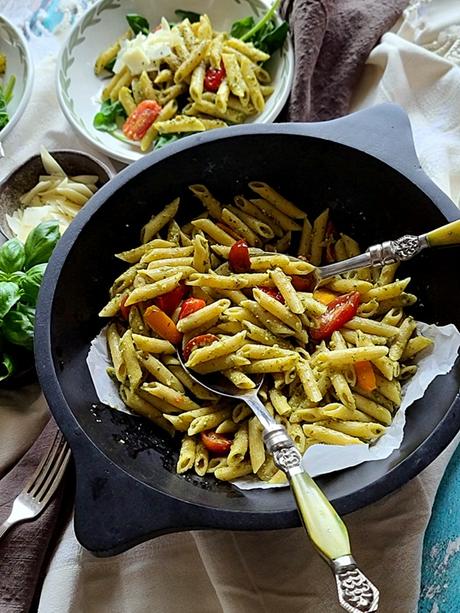 one skillet basil pesto pasta