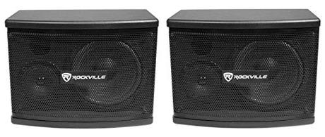 Rockville Pair KPS65 2-Way 400 Watt Karaoke Speakers+Wall Brackets/MDF, Black, 6.5'