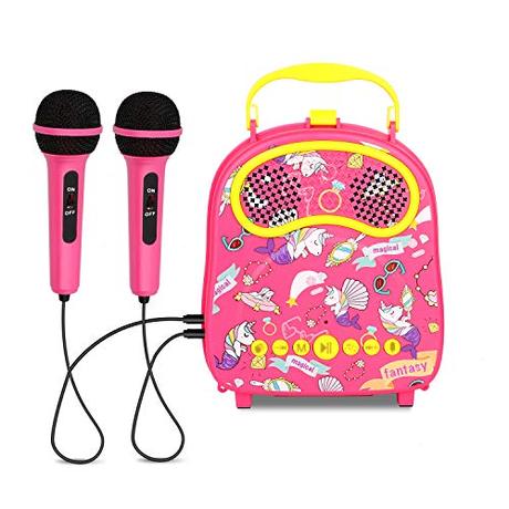 KINDL Kids Karaoke Machine with 2 Microphones Handheld Karaoke Speaker for Children,poratable Toddler Karaoke Singing Machine with Voice Changer,Best Xmas Gift for Girls Boys