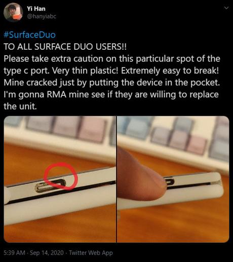 The Surface Duo is too thin and this latest defect is proof of that