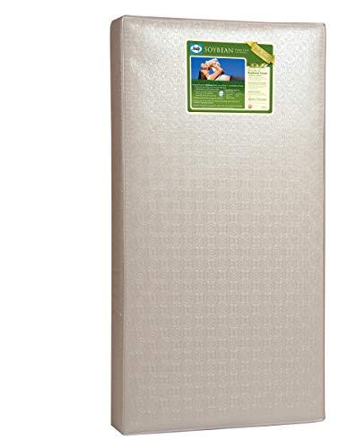 Sealy Baby Soybean Foam-Core Waterproof Standard Toddler & Baby Crib Mattress – Lightweight Hypoallergenic Soy Foam, Design Pattern May Vary, 51.63” x 27.25”