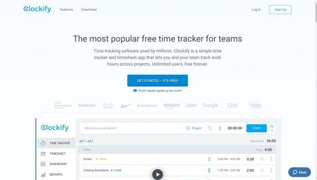 Clockify- free time tracking software