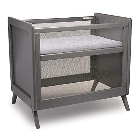 BreathableBaby Breathable Mesh Mini Crib with Mattress, Gray