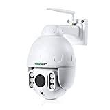 PTZ WiFi Camera Outdoor, SV3C HD 1080P 360° Pan Tilt 5X Zoom Wireless Outdoor Motion Camera, Humanoid Detection, 2-Way Audio, 196ft Night Vision, IP66 Waterproof, ONVIF, Max 128GB SD Card (Upgraded)