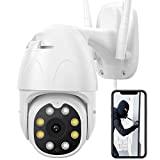 Dragon Touch OD10 Security Camera Outdoor, 1080P HD PTZ Outdoor Camera WiFi for Home Security Surveillance, Floodlight, Night Vision, Motion Detection, 2-Way Audio, Alexa/Google Home, Waterproof