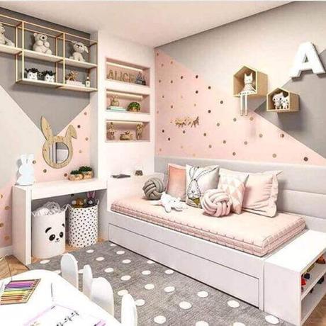 Teenage Kid Girls Bedroom Ideas Pink and Grey - Harptimes.com