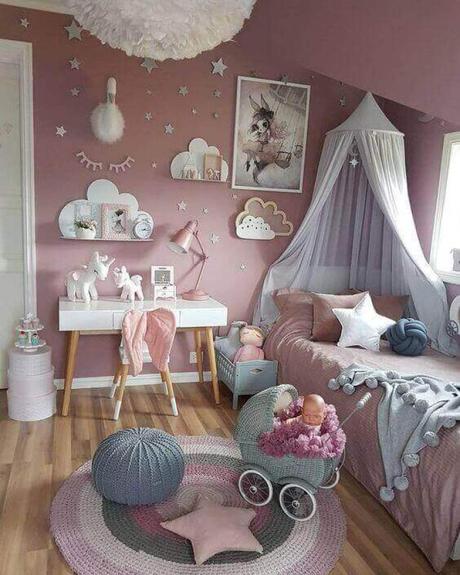 Baby Girl Bedroom Ideas Wallpaper with Fancy Accents - Harptimes.com