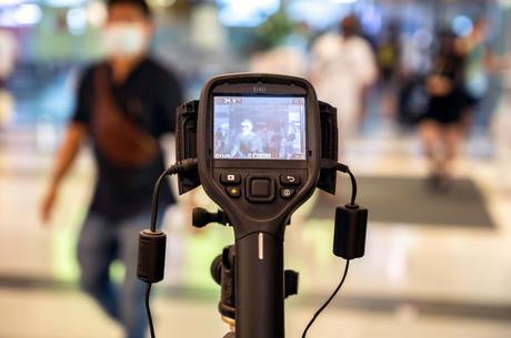 Thermal camera scanning used during COVID-19 pandemic in Bangkok, Thailand.