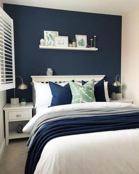 Bedroom Paint Colors The Bold of Navy Blue with The Touch of Nature - Harptimes.com