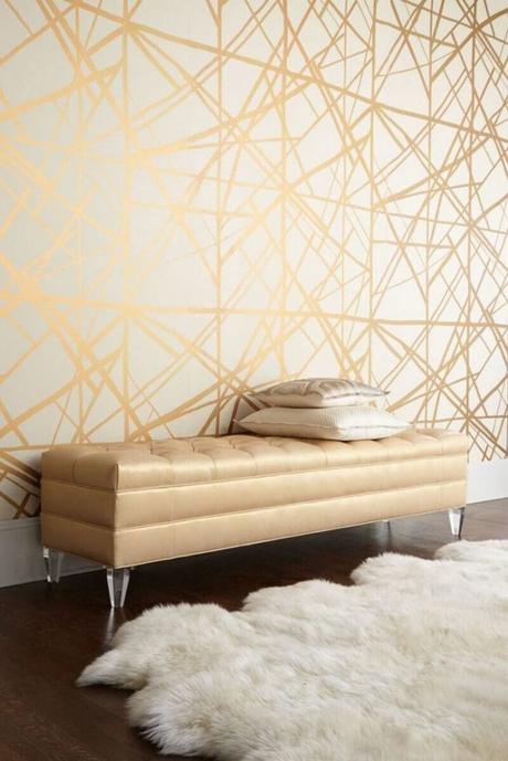 Bedroom Paint Colors Glittering Golden Web on The Wall - Harptimes.com