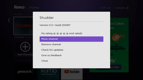 If you want to move your channel towards the top select Move channel