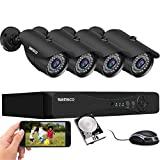 SANSCO 8CH 5MP Home Security Camera System, 4Pcs Wired 2K HD CCTV Outdoor Weatherproof Cameras, 8 Channel DVR Recorder with 1TB HDD for 24/7 Recording, Instant Email and APP Push Alert, Remote Access