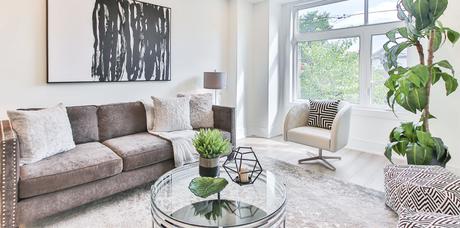 brown sofa in living room