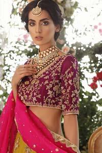 Pakistani Wedding Wear Red Off Shoulder Blouse Lehenga