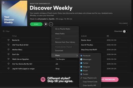 how to share spotify playlist