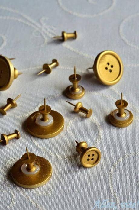 Cork Board Ideas DIY Golden Pins for Your Cork Boards - Harptimes.com