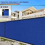 Windscreen4less Heavy Duty Privacy Screen Fence for Chain Link Fence Solid Blue 6' x 50' Brass Grommets w/3-Year Warranty 150 GSM (Customized