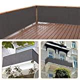 zimo Balcony Privacy Shield Sun Protection Opaque Weather-Resistant Balcony Cover Fence Privacy Screen 3×16.4' (Grey)