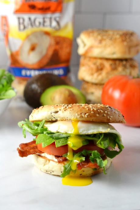 Avocado BLT Breakfast Bagel Sandwich