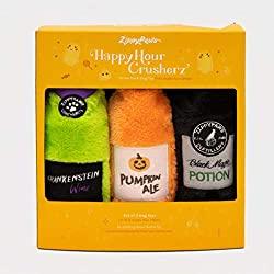 Image: ZippyPaws - Happy Hour Crusherz Water Bottle Halloween Dog Toys - No Stuffing, Crunchy - Halloween Three Pack