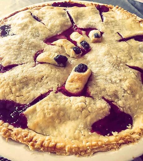 Boo Berry Halloween Pie with Blackberries, Blueberries, and Raspberries