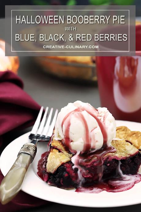 Boo Berry Halloween Pie with Blackberries, Blueberries, and Raspberries