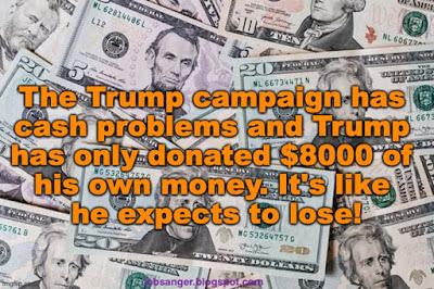 His Campaign Has Cash problems & Trump Is NOT Donating His Campaign Has Cash problems & Trump Is NOT Donating