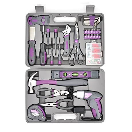 Werktough 44PCS 3.6V/4V Cordless Screwdriver Tool Kit Set Pink Color Tools Lady Tools Kit Home Repair Set Toolbox Hand Tool Kit Storage Case Gift Set LADYCRAFT