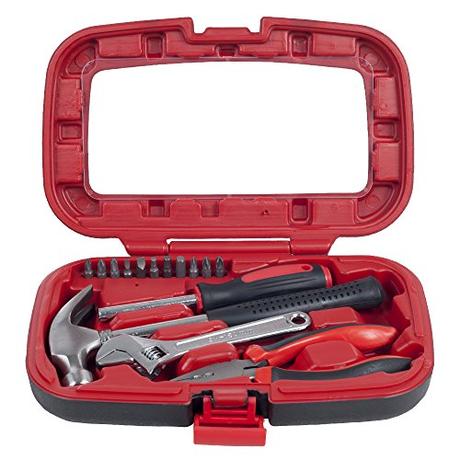 Household Hand Tools, Tool Set - 15 Piece by Stalwart, Set Includes – Hammer, Wrench, Screwdriver, Pliers (Tool Kit for the Home, Office, or Car)